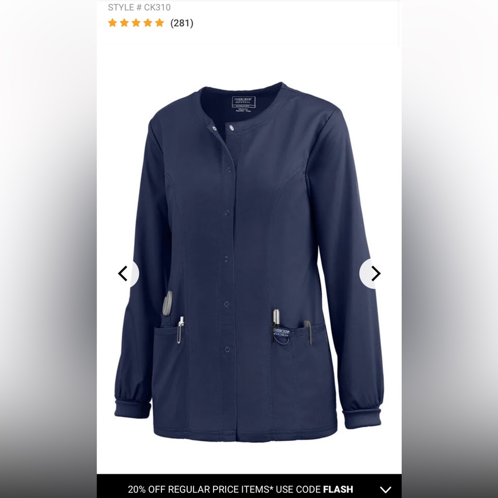 Cherokee Women's navy scrub Jacket